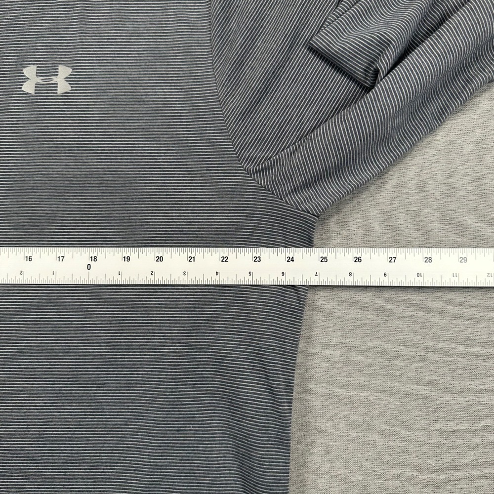 Under Armour Long Sleeve Run Shirt Mens 2XL Fitted Gray Micro Stripe HeatGear - Picture 4 of 11